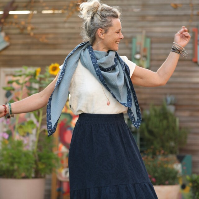 Quintessence - Le foulard Calista Navy / Océan