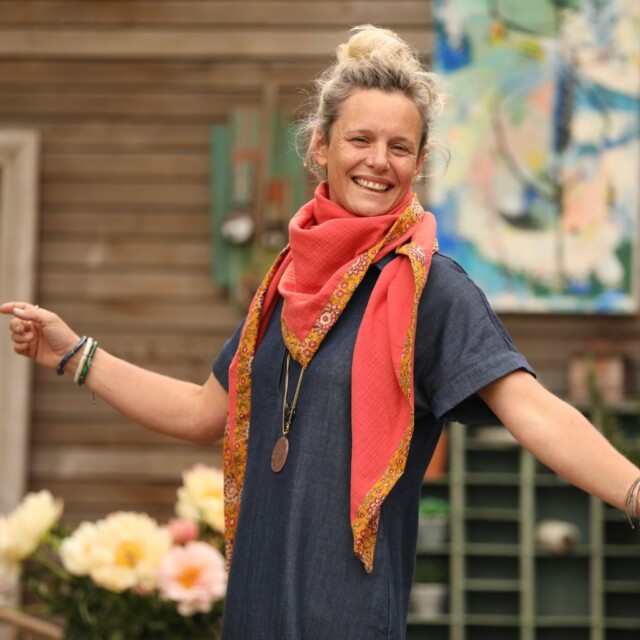 Quintessence - Le foulard Calista papaye/Tara