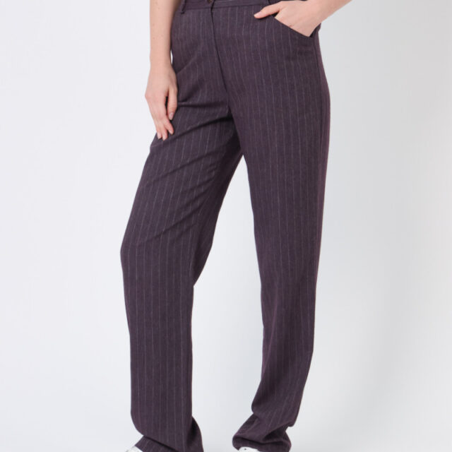 Maison Solfin - Pantalon rayé taille haute Made in France| B.Solfin