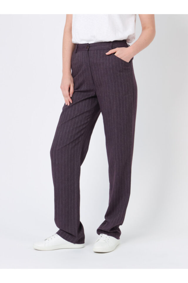 Maison Solfin - Pantalon rayé taille haute Made in France| B.Solfin