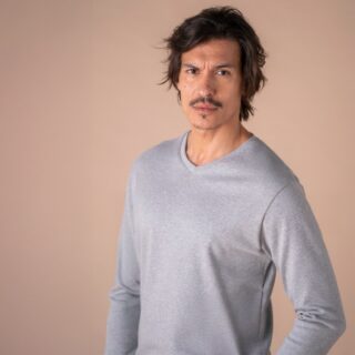 Le t-shirt Propre - Le t-shirt col V fabriqué en France  Gris chiné