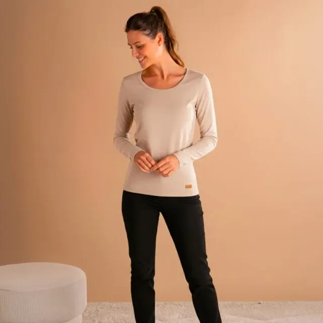 Le t-shirt Propre - Le t-shirt en coton bio – Beige chiné