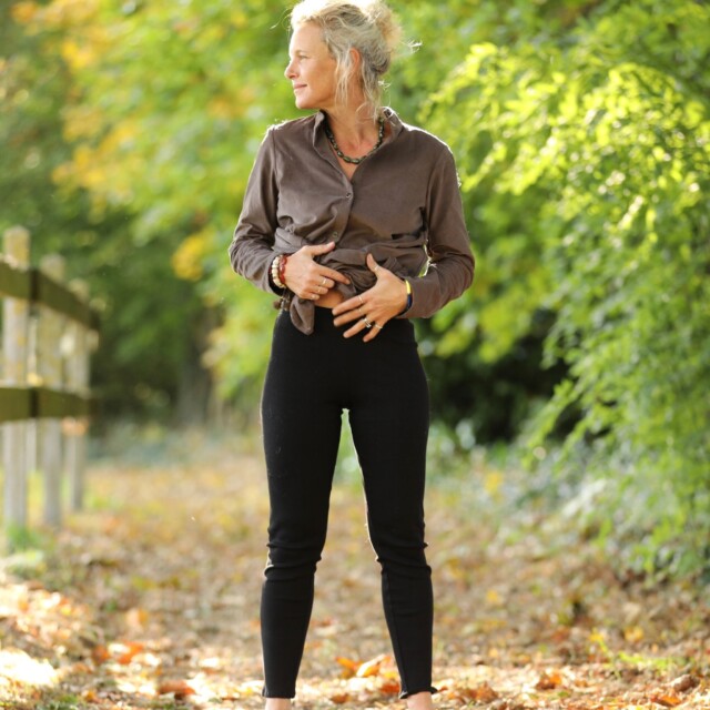 Quintessence - Legging Léni en maille côtelé noir