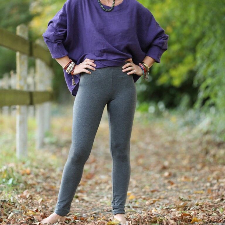 Quintessence - Legging Léni - jersey gris chiné – XXXL