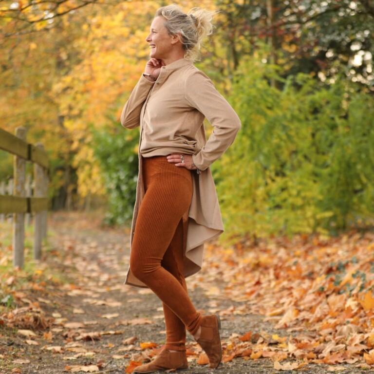 Quintessence - Legging Léni - velours côtelé camel – XL