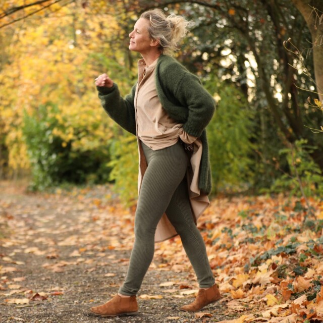 Quintessence - Legging Léni - velours côtelé kaki