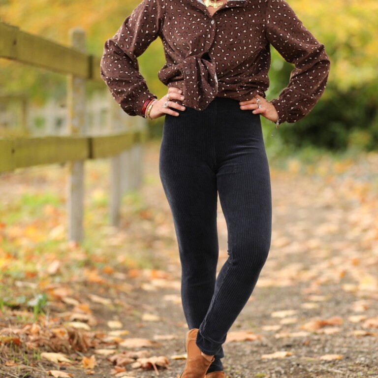 Quintessence - Legging Léni - velours côtelé marine