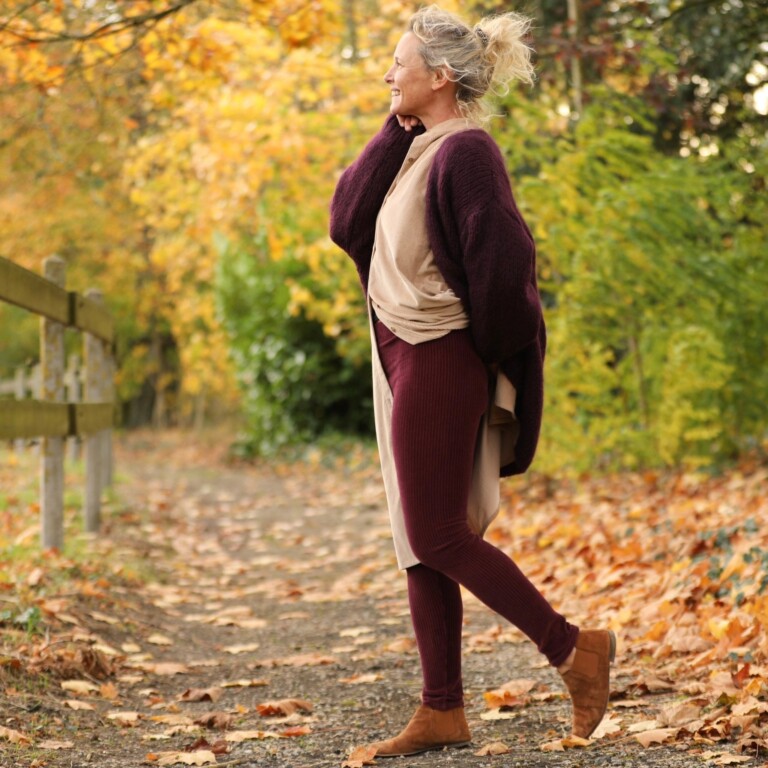 Quintessence - Legging Léni - velours côtelé violine