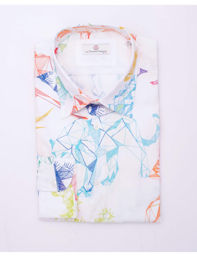 La Chemise Française - Chemise Imprimée "Safari en Origami" - Col Souple