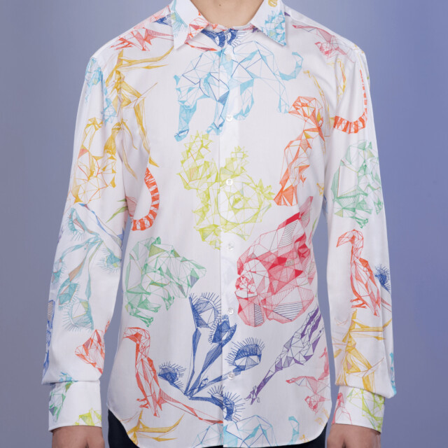 La Chemise Française - Chemise Imprimée "Safari en Origami" - Col Souple