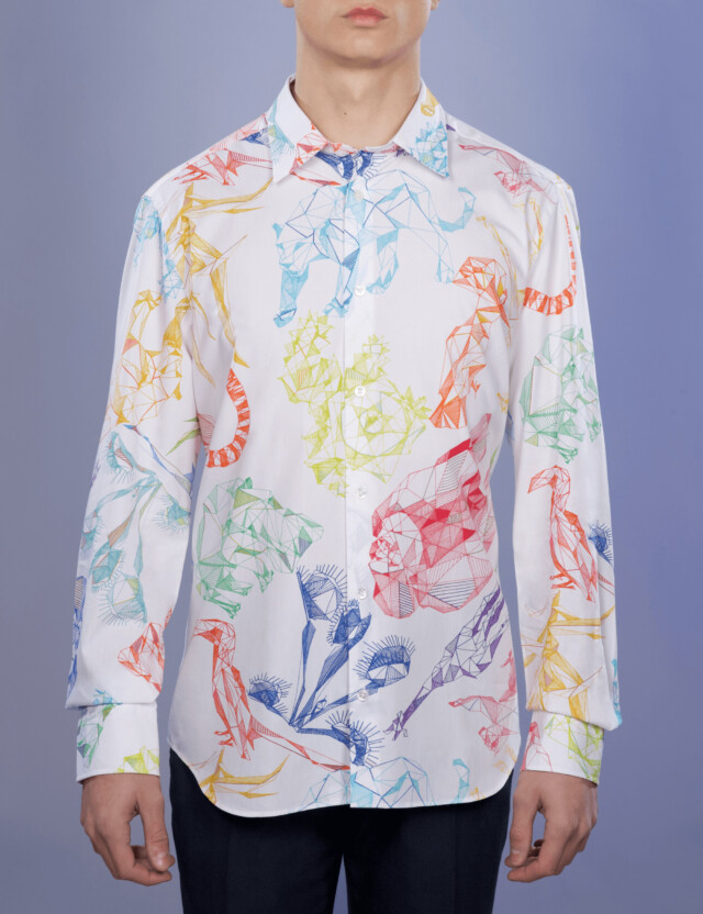 La Chemise Française - Chemise Imprimée "Safari en Origami" - Col Souple