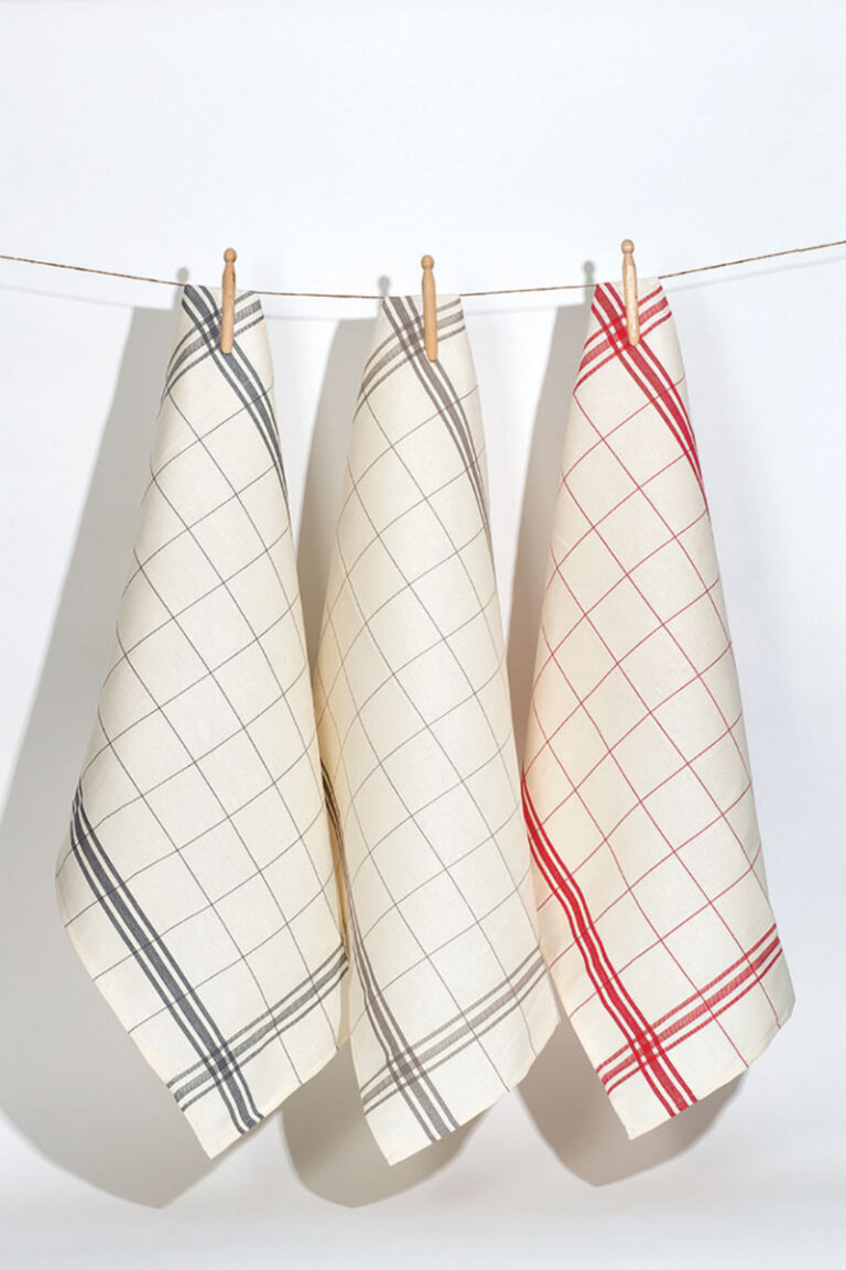 Maison Solfin - Lot de 3 torchons en lin et coton Made in France| B.Solfin
