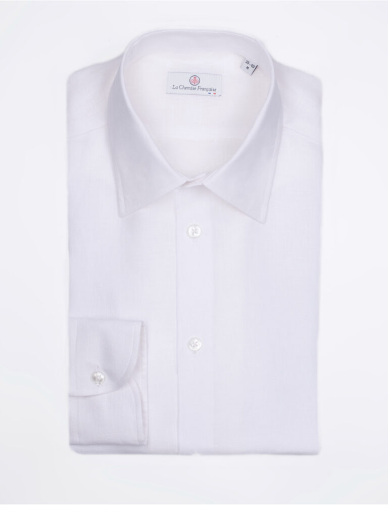 La Chemise Française - Chemise Lin Normand Blanche - Col Souple