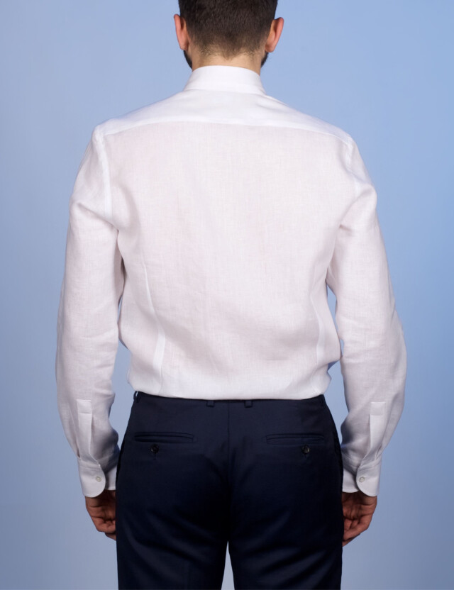 La Chemise Française - Chemise Lin Normand Blanche - Col Souple