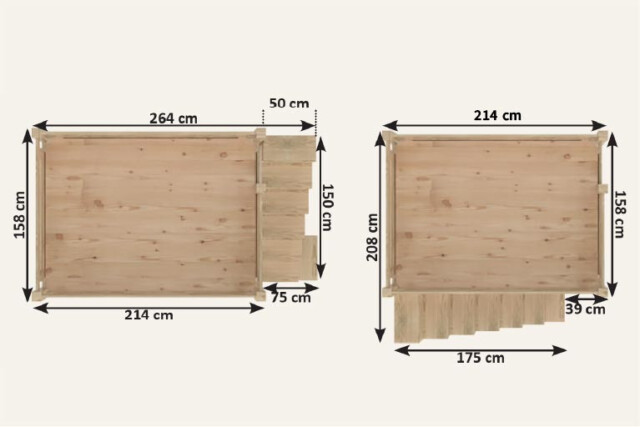 ABC MEUBLES - Lit Mezzanine adulte bois 140x200 Alpage hauteur réglable + escalier cube