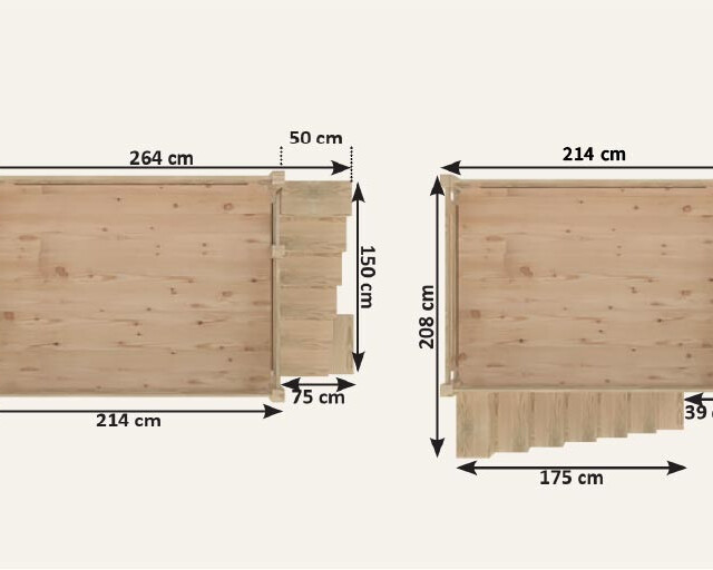 ABC MEUBLES - Lit Mezzanine adulte bois 140x200 Alpage hauteur réglable + escalier cube