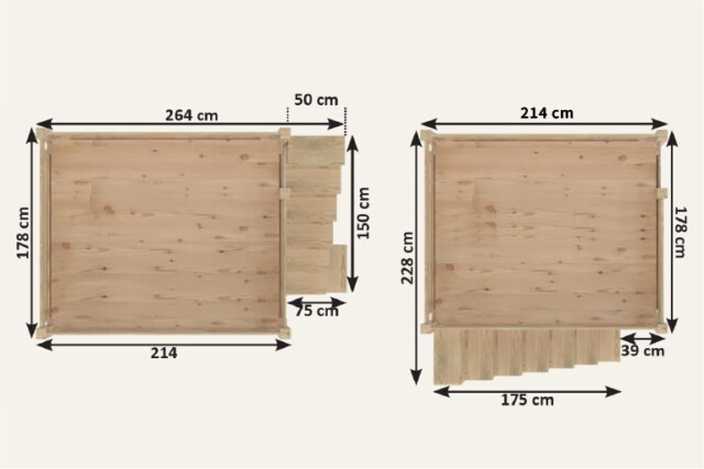 ABC MEUBLES - Lit Mezzanine adulte bois 160x200 Alpage hauteur réglable + escalier cube