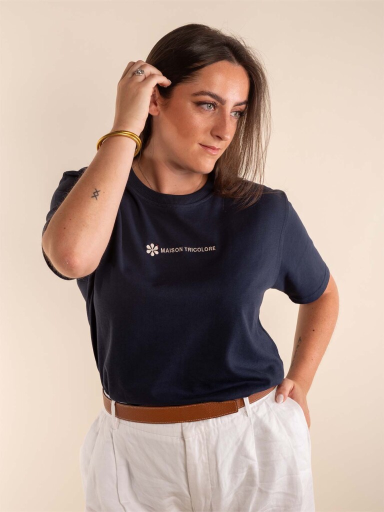 Maison-Tricolore-t-shirt-bleu-femme