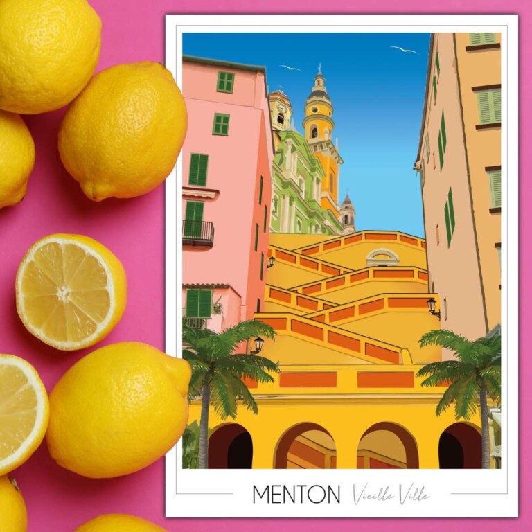 Foliove - Affiche Menton Vieille ville
