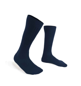 Chaussettes montantes bleu Mi-bas made in France en fil d’Ecosse par la marque THE FRENCH GAME THE FRENCH GAME - Chaussettes montantes bleu Mi-bas made in France en fil d’Ecosse