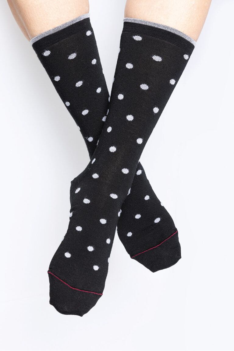 Maison Solfin - Mi-chaussettes mixtes à pois Made in France| B.Solfin