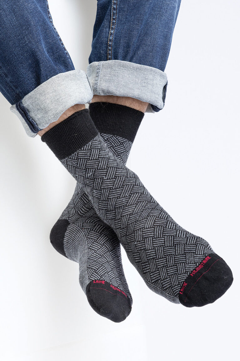 Maison Solfin - Mi-chaussettes mixtes jacquard Made in France| B.Solfin