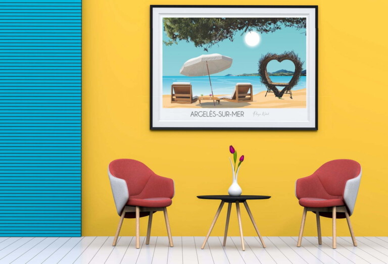 Foliove - Affiche Cœur Argelès-sur-Mer plage