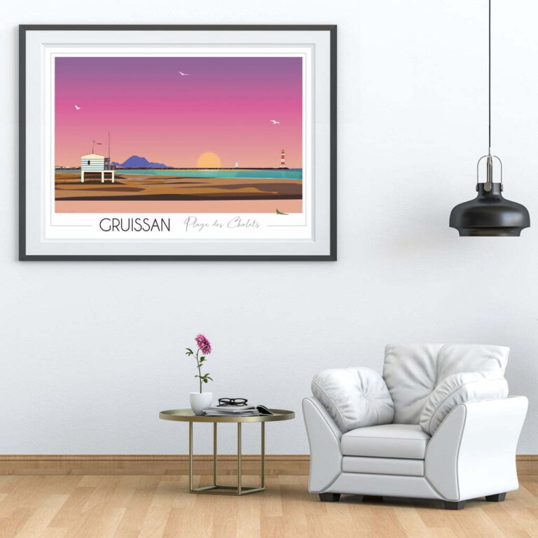Foliove - Affiche Gruissan Plage des Chalets