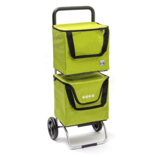 Chariot de courses pliable ModuloBag – Sac 2x20L – Anis par la marque Mon Chariot de Courses Mon Chariot de Courses - Chariot de courses pliable ModuloBag – Sac 2x20L – Anis