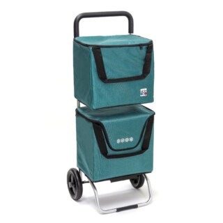 Chariot de courses pliable ModuloBag – Sac 2x20L – Bleu Canard par la marque Mon Chariot de Courses Mon Chariot de Courses - Chariot de courses pliable ModuloBag – Sac 2x20L – Bleu Canard