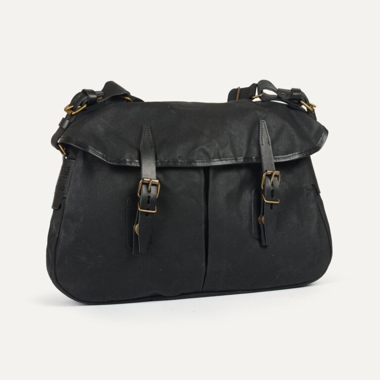 Bleu De Chauffe - Musette du pêcheur M / Toile - Noir waxé