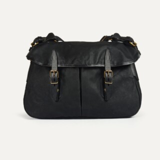 Bleu de Chauffe - Musette du pêcheur M / Toile – Noir waxé