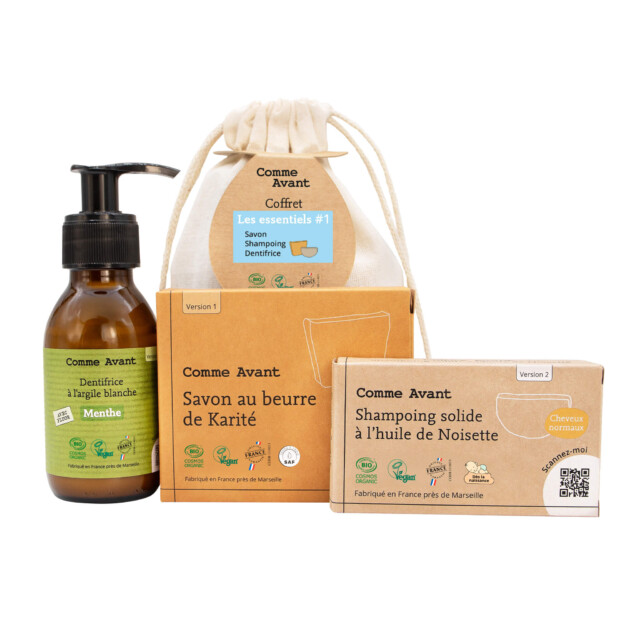 Comme Avant - Coffret Cadeau Cosmétiques Bio - Les Essentiels - Fabriqué en France