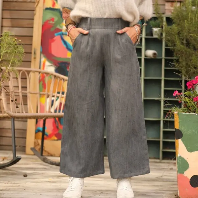 Quintessence - Pantalon Alex – Jean fluide gris stone