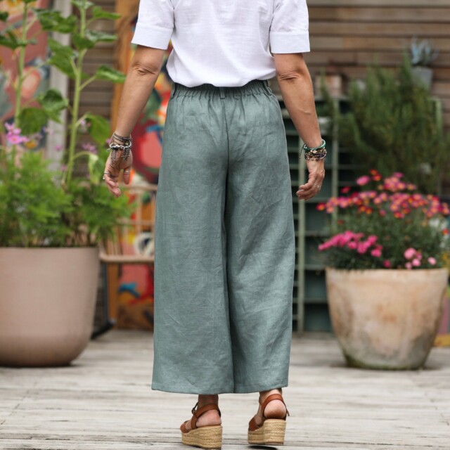 Quintessence - Pantalon Alex - Lin vert d'eau