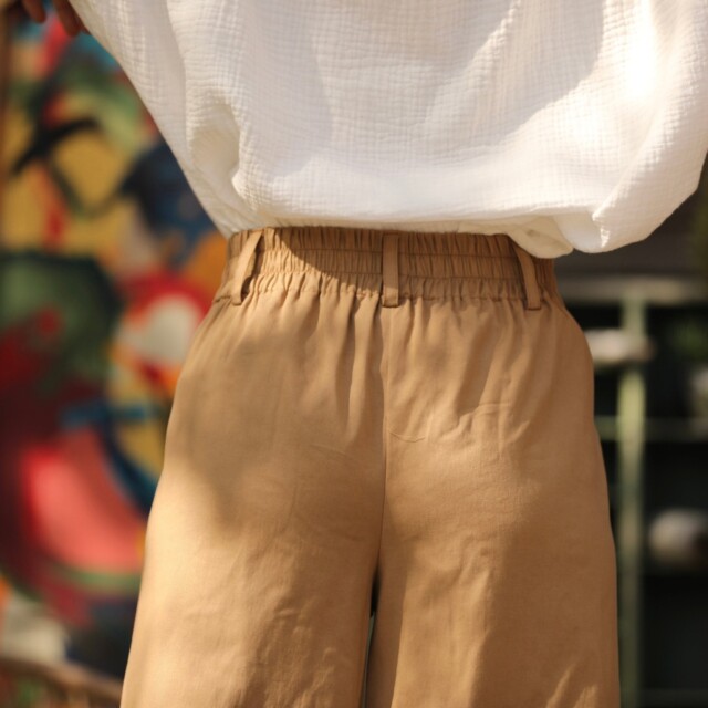 Quintessence - Pantalon Alex - Sergé de viscose/coton camel