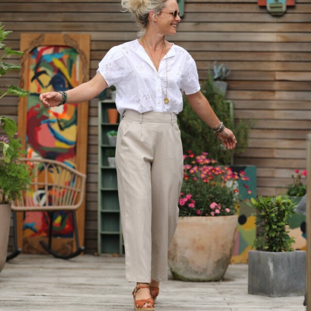 Quintessence - Pantalon Alex - Toile coton/lin ficelle