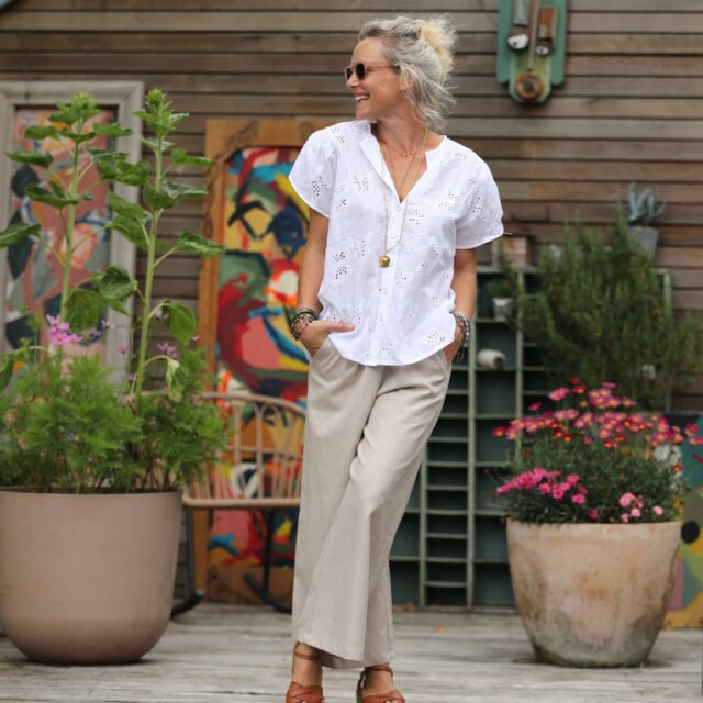 Quintessence - Pantalon Alex - Toile coton/lin ficelle