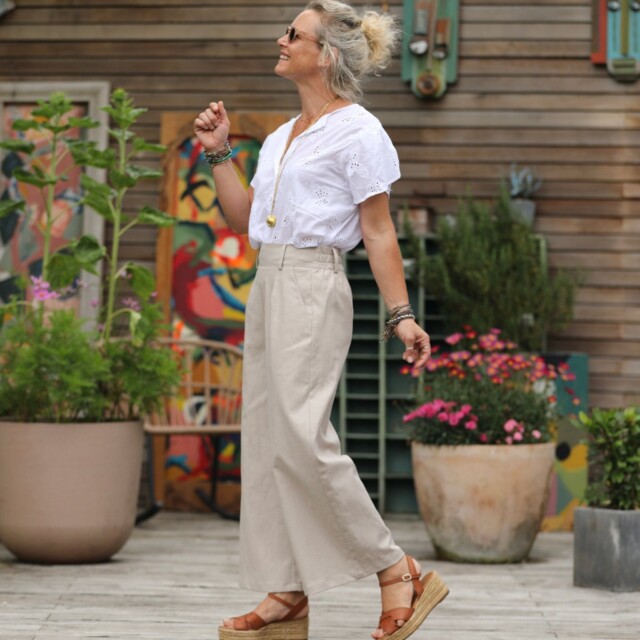 Quintessence - Pantalon Alex - Toile coton/lin ficelle