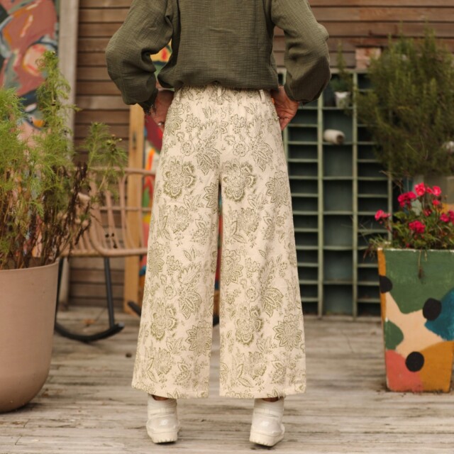 Quintessence - Pantalon Alex - toile de Jouy kaki