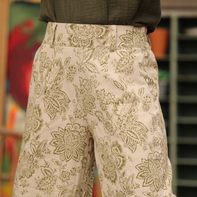 Quintessence - Pantalon Alex - toile de Jouy kaki