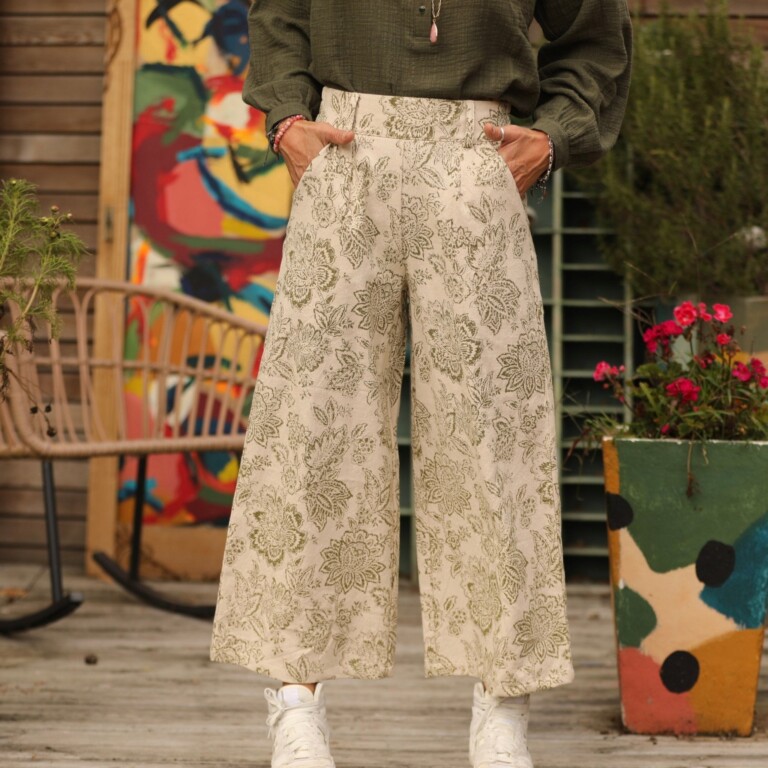 Quintessence - Pantalon Alex - toile de Jouy kaki