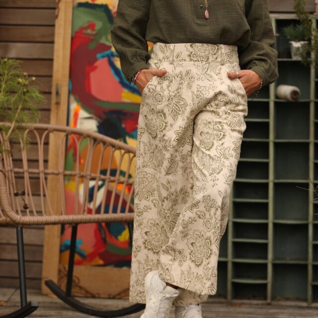 Quintessence - Pantalon Alex - toile de Jouy kaki