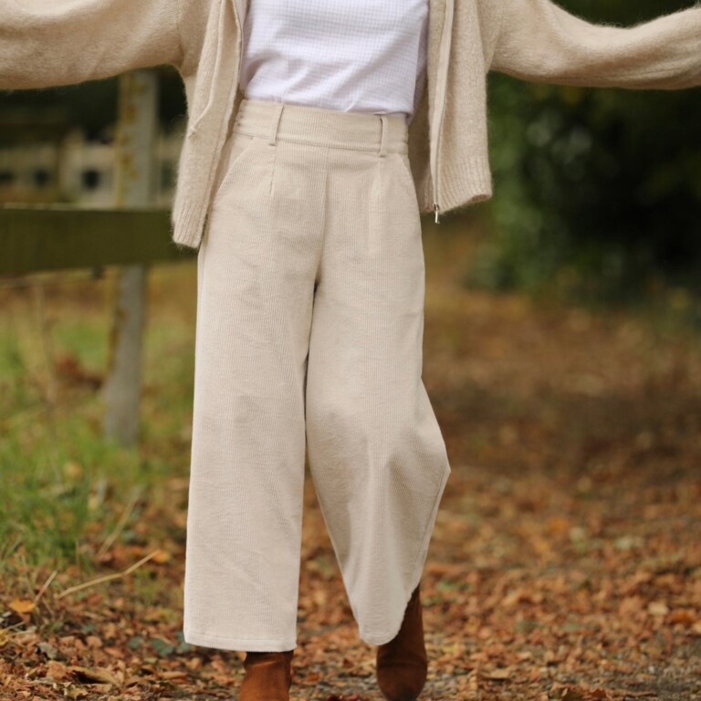 Quintessence - Pantalon Alex - Velours côtelé blanc cassé