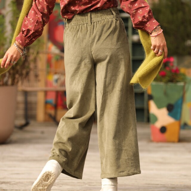 Quintessence - Pantalon Alex - Velours côtelé kaki