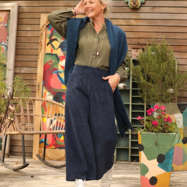 Quintessence - Pantalon Alex - Velours côtelé marine