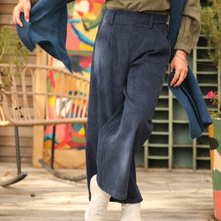 Quintessence - Pantalon Alex - Velours côtelé marine