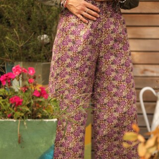 Quintessence - Pantalon Alex – Velours milleraies violettes sauvages