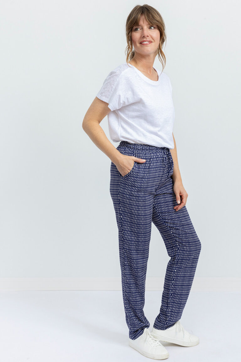 Maison Solfin - Pantalon imprimé en viscose Made in France| B.Solfin