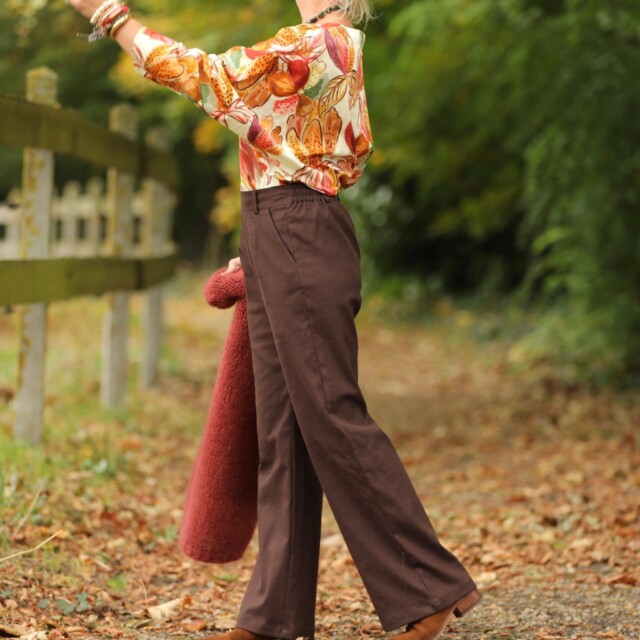 Quintessence - Pantalon Nestor - Coton/lin chocolat